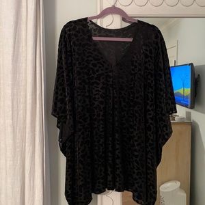 BuddyLove black velvet cheetah print tunic